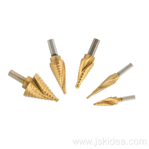 Inch Size HSS Step Drill Bit Spiral Flute